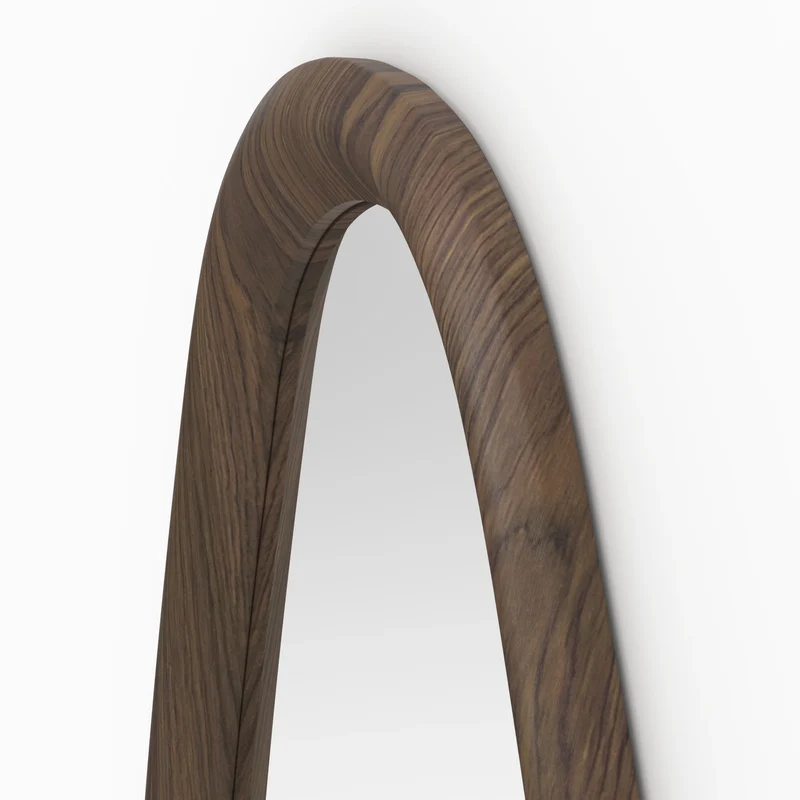 Miroir ovale Yoko en placage noyer, 80 x 120 cm