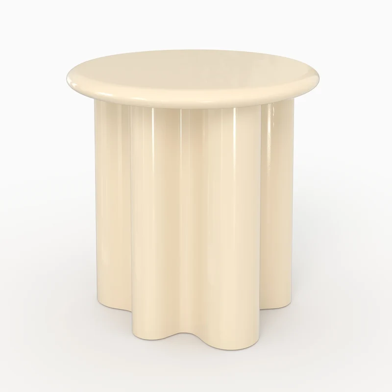 Table d'appoint Olya laquée blanche, D50 cm