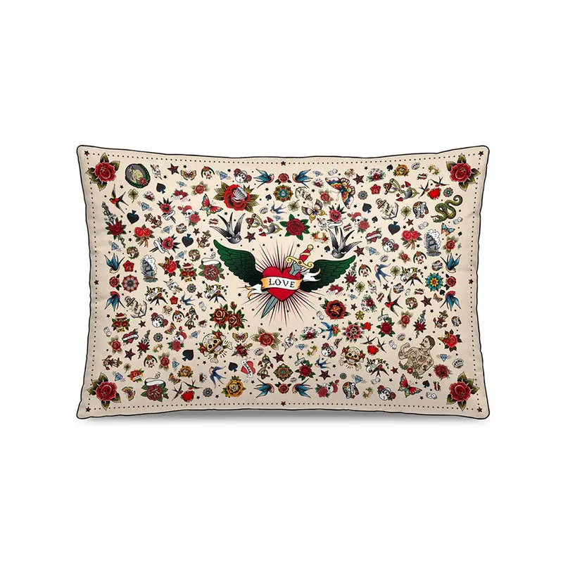 Coussin velours Tattoo Beige