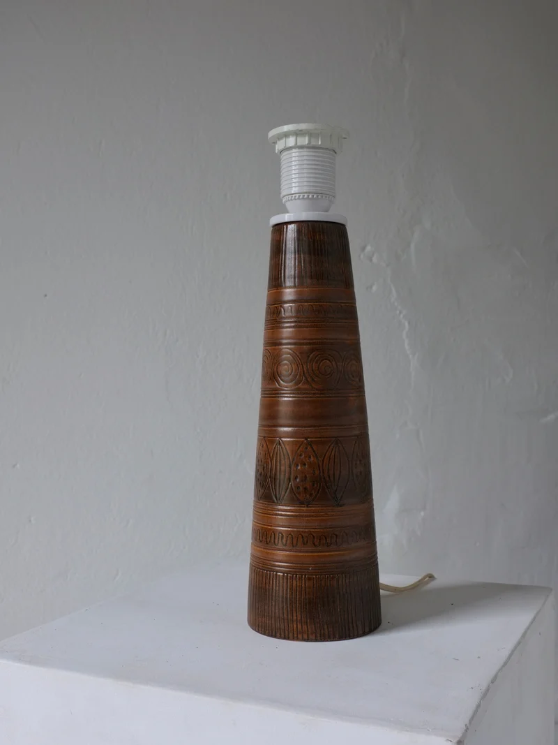 Vintage Stoneware Table Lamp Base by Irma Yourstone, 1960s