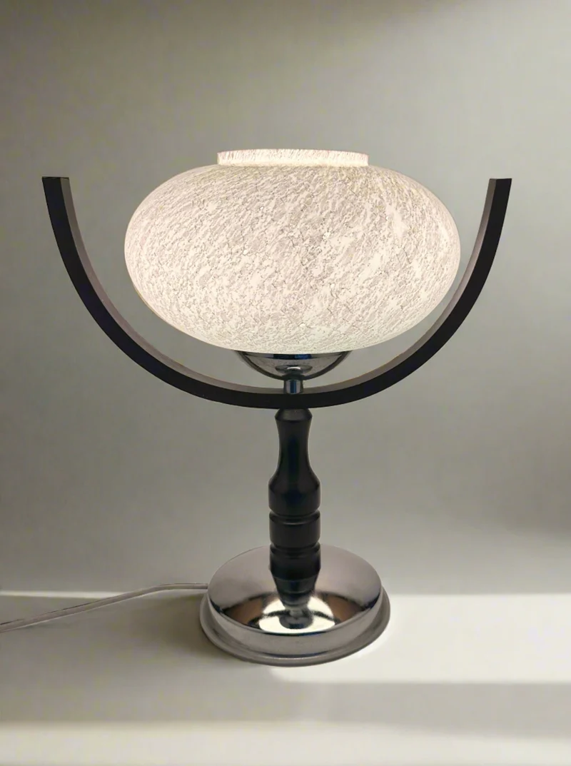 Vintage East German Space Age Chrome Table Lamp - 1970s