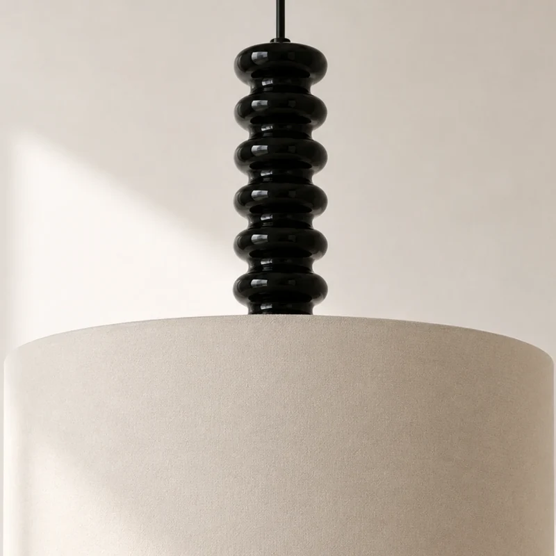 Suspension Ravel en tissu blanc et métal 40 cm