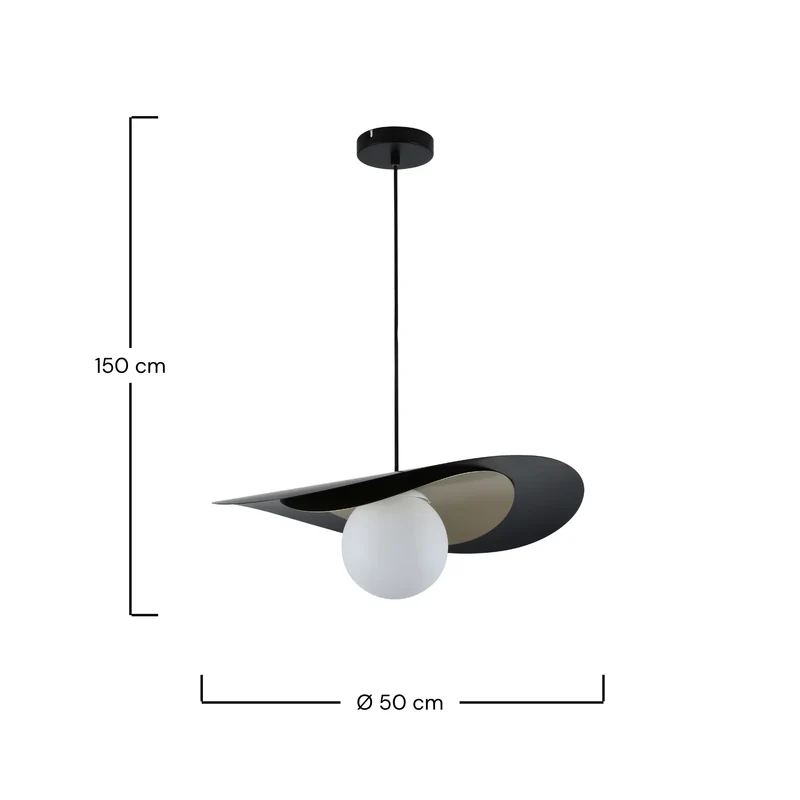 Suspension Iris en métal noir et doré 50 cm