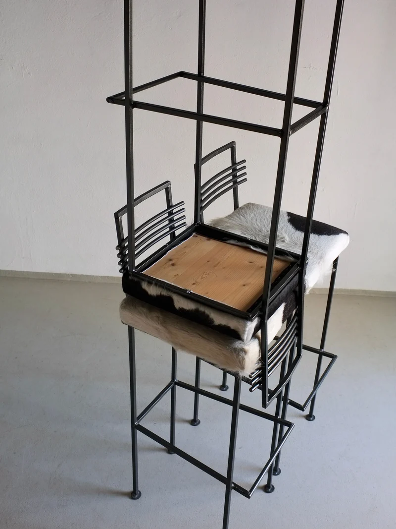 3 Wrought Iron Bar Stools by Olsson & Dam 1990s