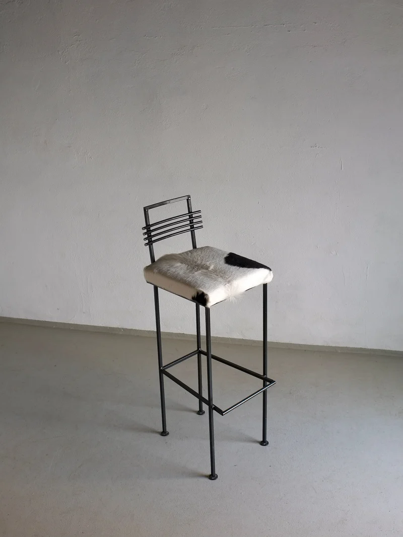 3 Wrought Iron Bar Stools by Olsson & Dam 1990s
