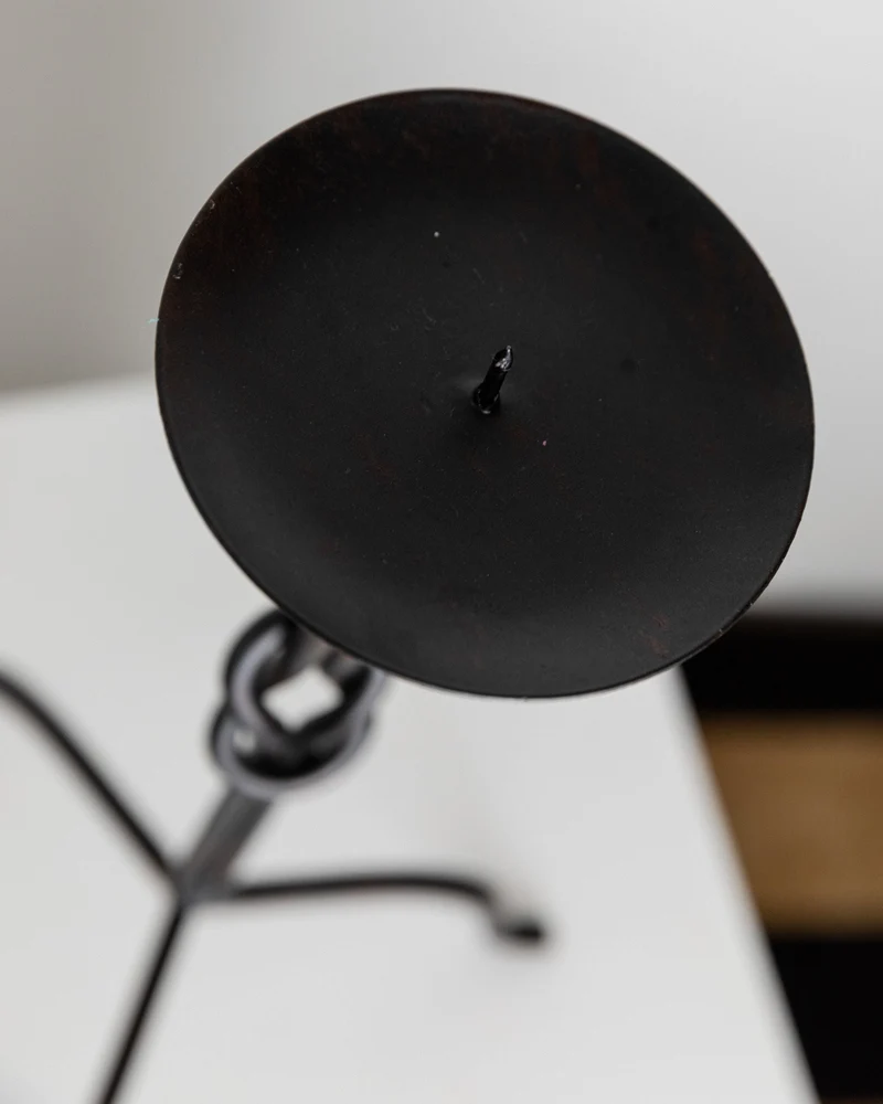 Candleholder Hand-forged Iron - Italy 1970s