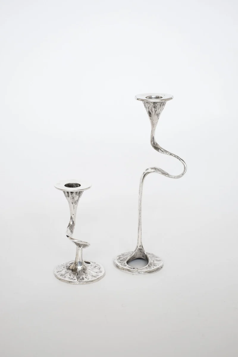 Silver-Plated Candle Holder Set 1950s