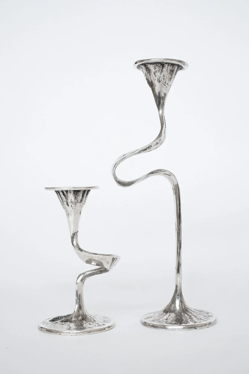 Silver-Plated Candle Holder Set 1950s