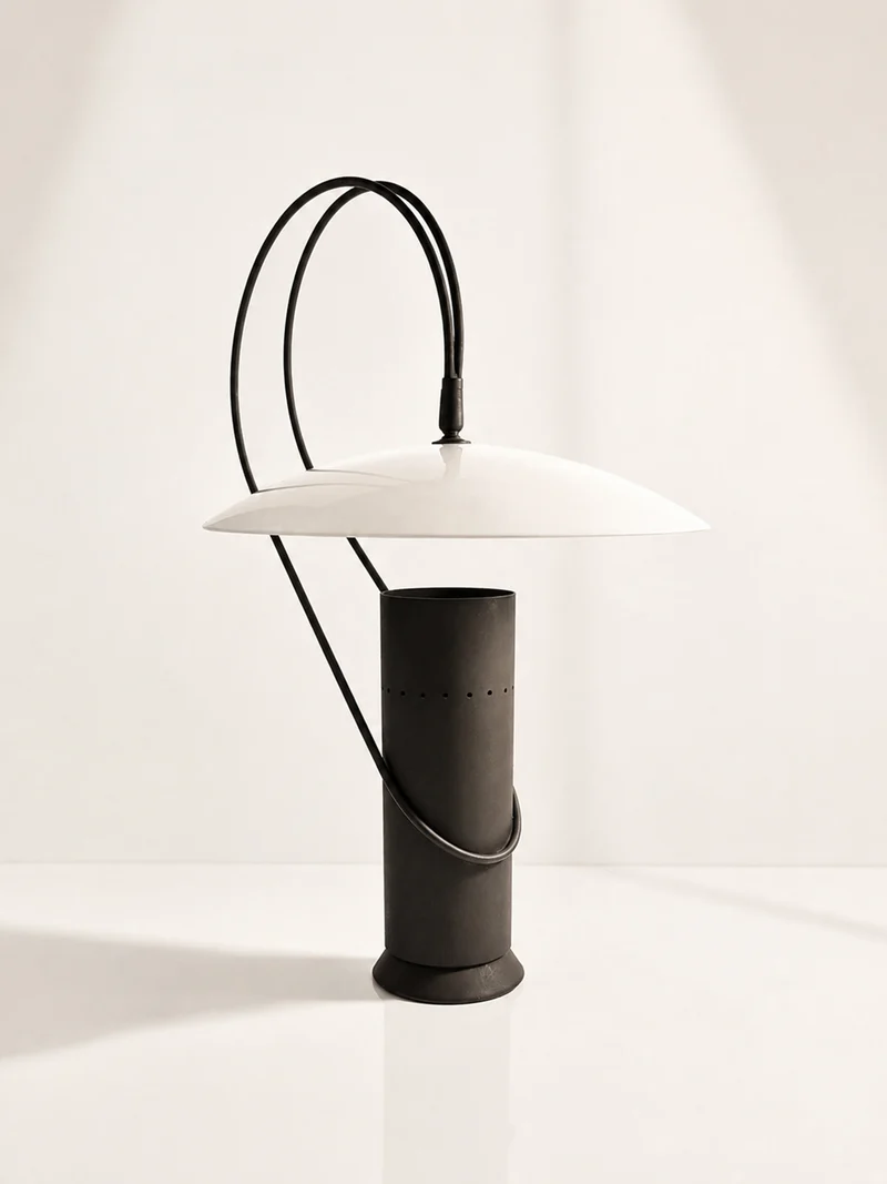 Vintage Cast Iron Table Lamp attributed to Enzo Berti - 1980s