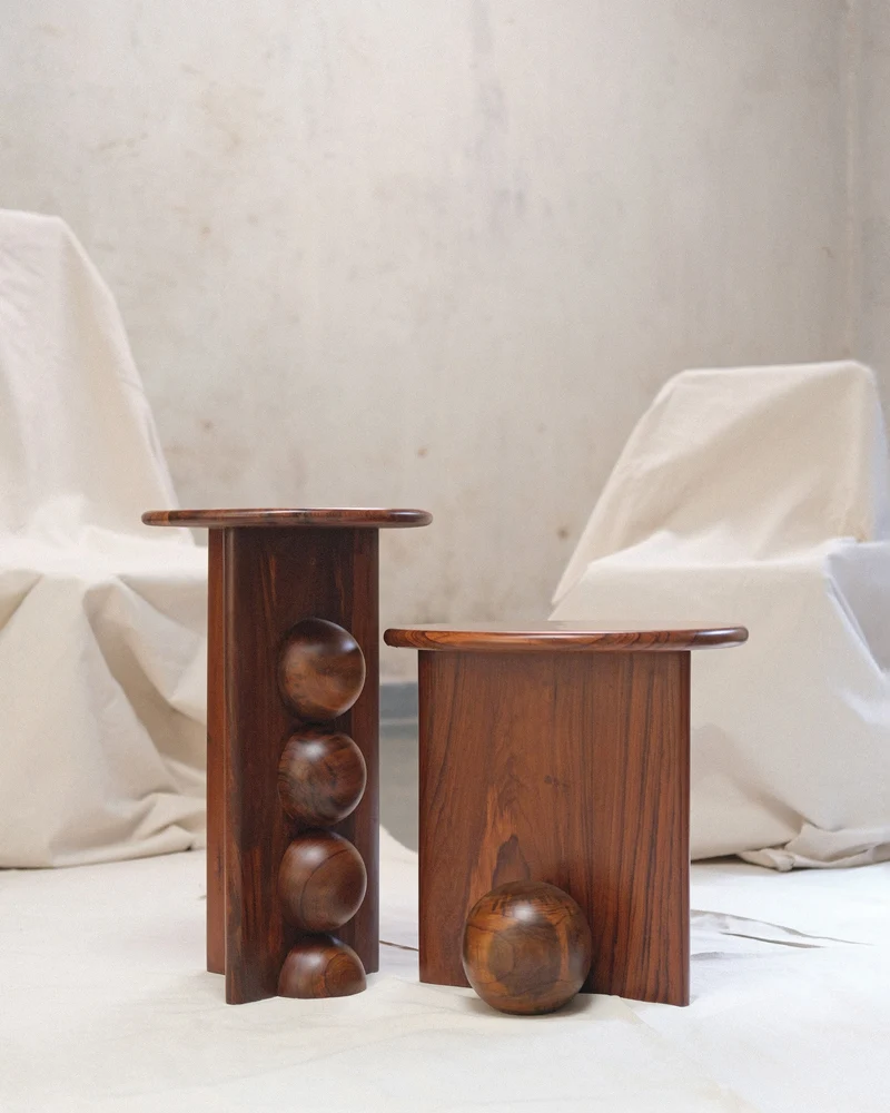 'Nemo & Dory' Set of 2 Wood Side Tables