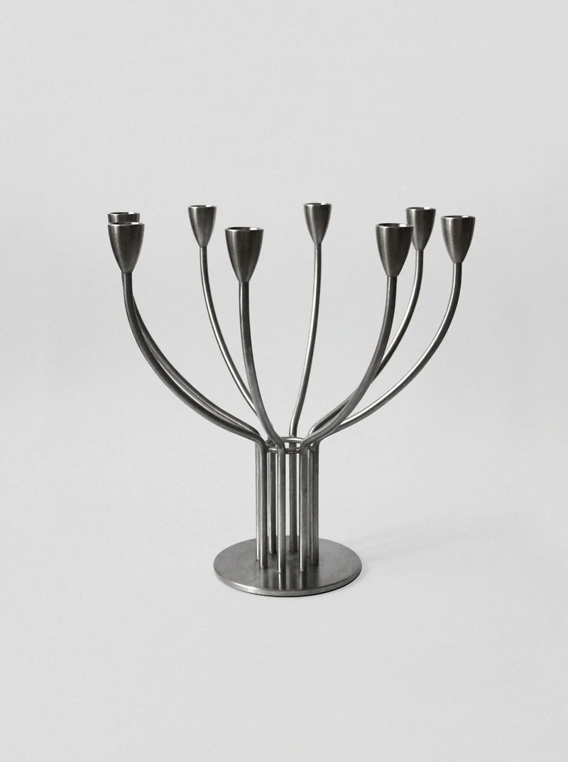 Brushed Metal Swedish Candelholder