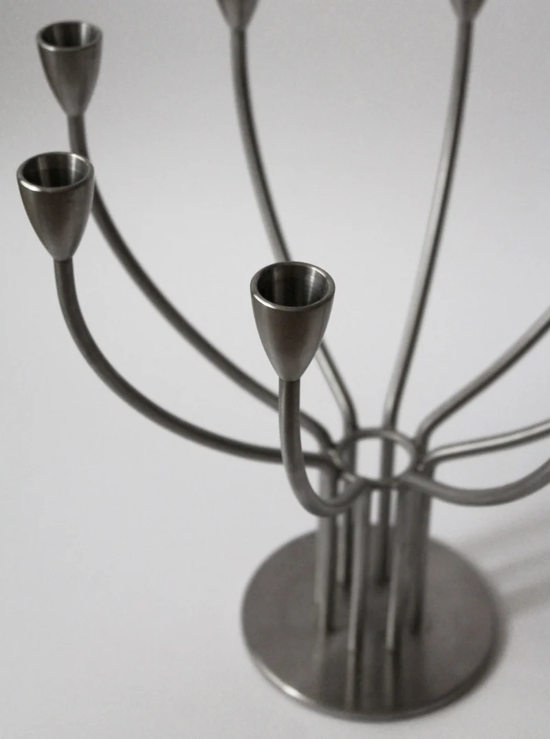 Brushed Metal Swedish Candelholder