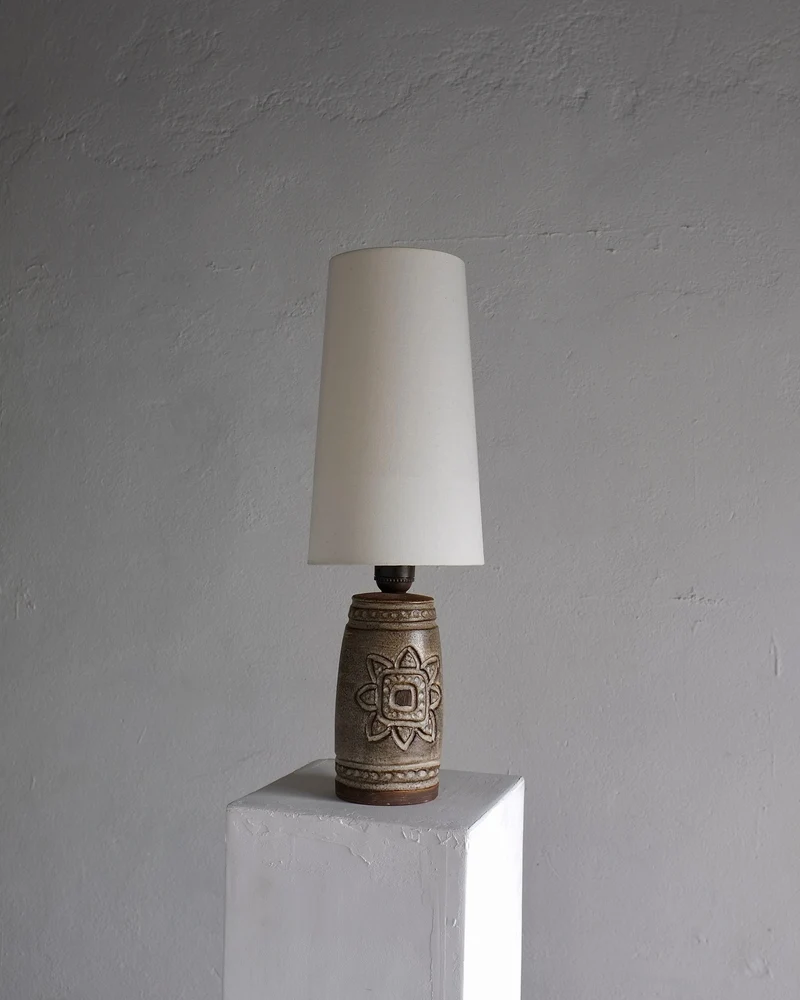 Vintage Mid-Century Stoneware Table Lamp by Irma Yourstone, 1960s