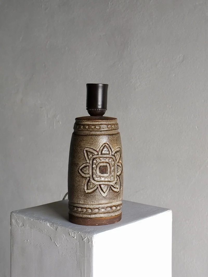 Vintage Mid-Century Stoneware Table Lamp by Irma Yourstone, 1960s