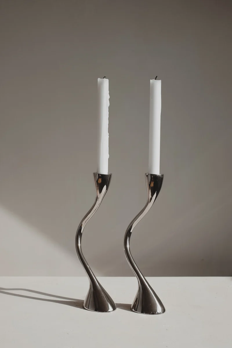 Pair of Zigzag Candleholders 1970s