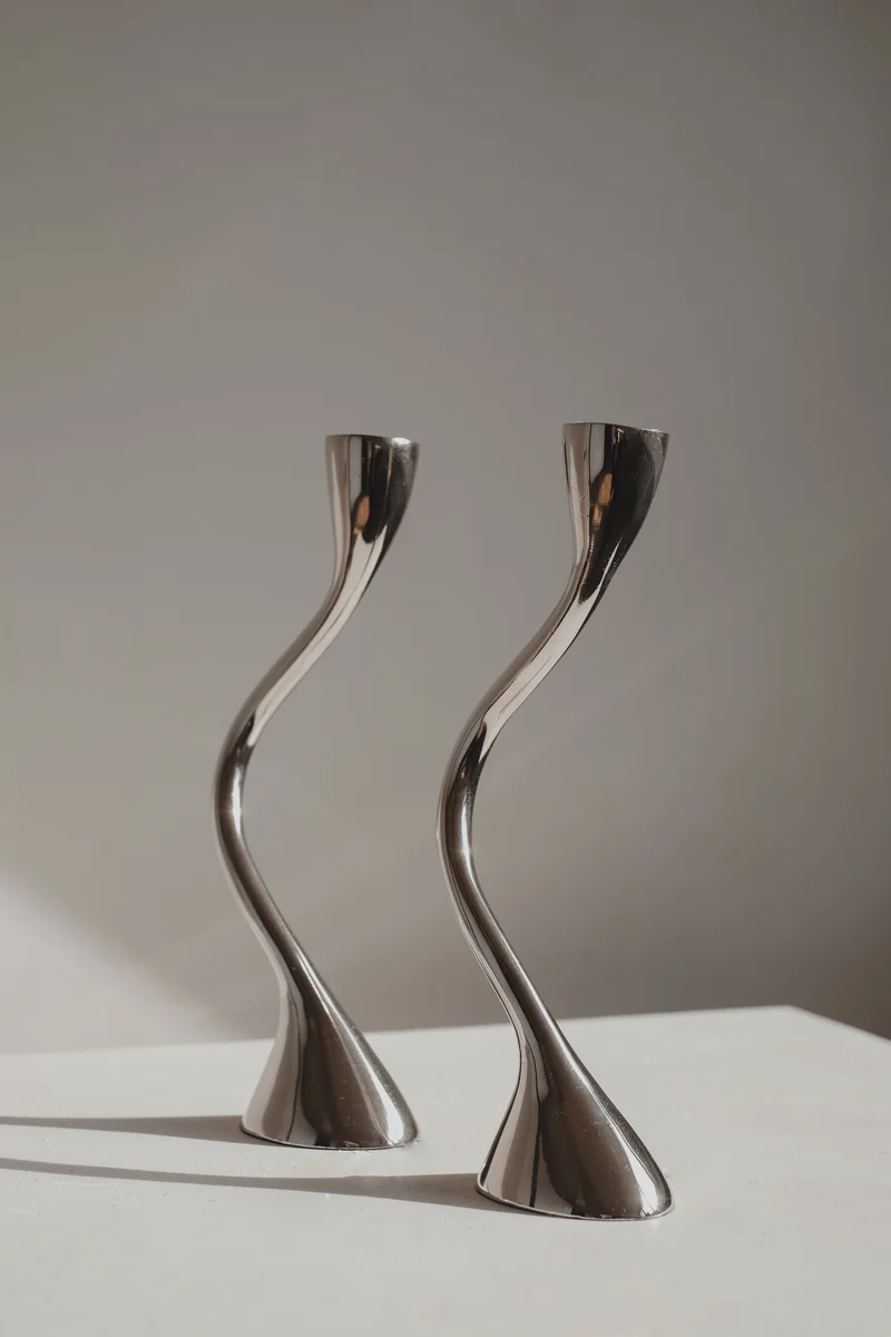 Pair of Zigzag Candleholders 1970s