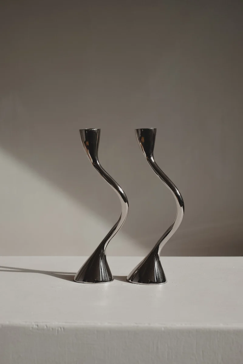 Pair of Zigzag Candleholders 1970s