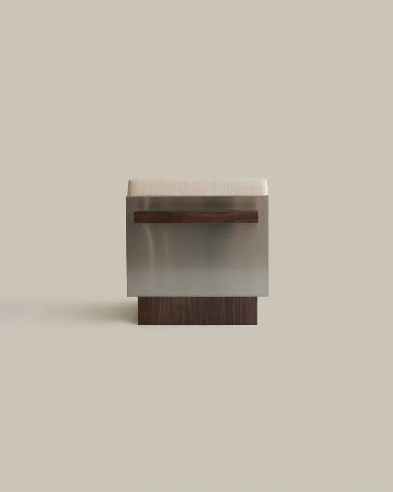 B1 STOOL in Wood and Stainless Steel
