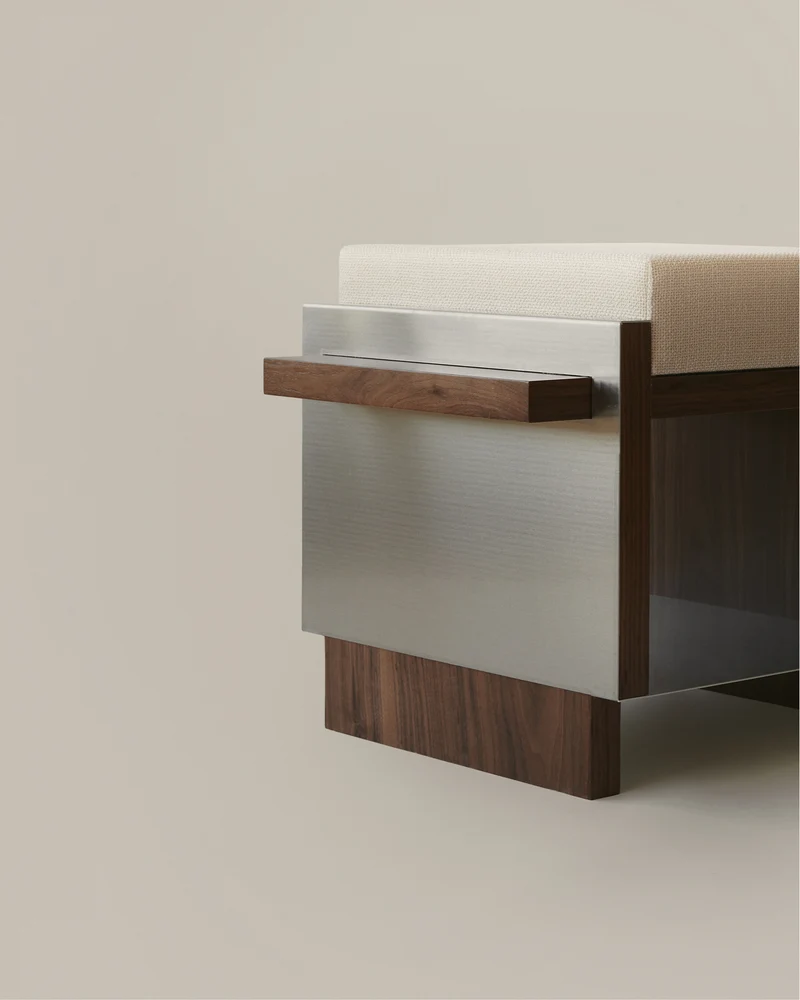 B1 STOOL in Wood and Stainless Steel