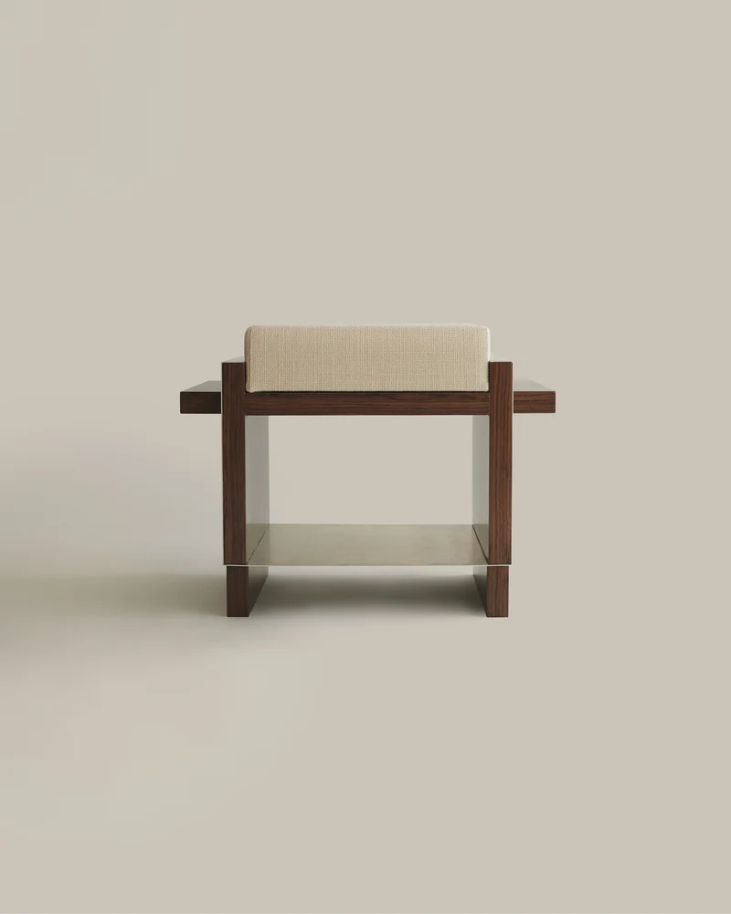 B1 STOOL in Wood and Stainless Steel
