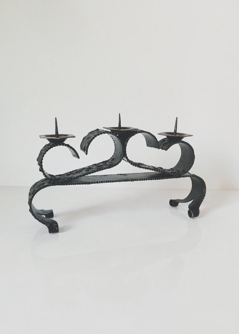 Curved Metal Candleholder, Poland