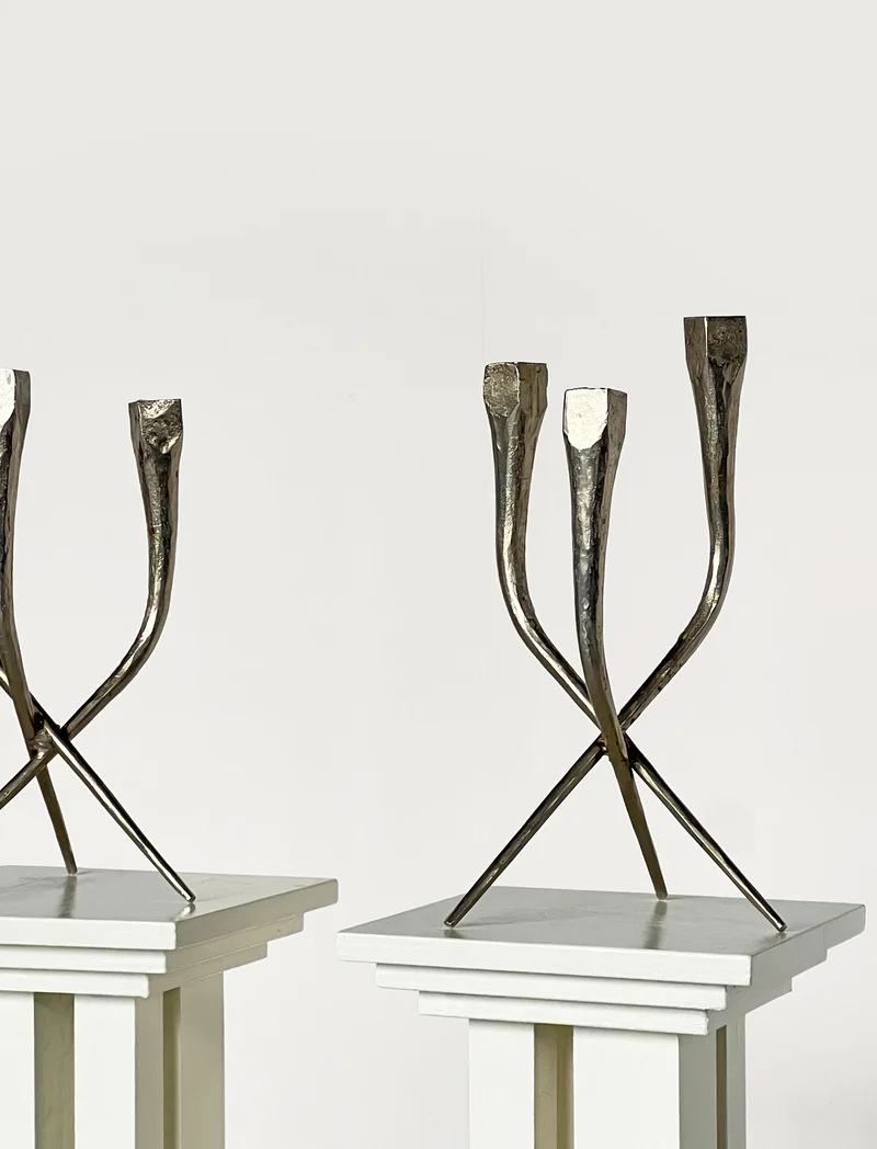 Pair of Brutalist Candleholder