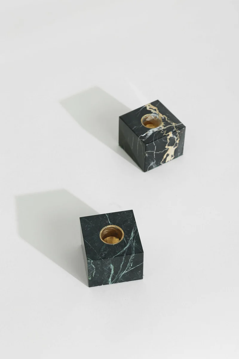 Nero Portoro Candleholder Set