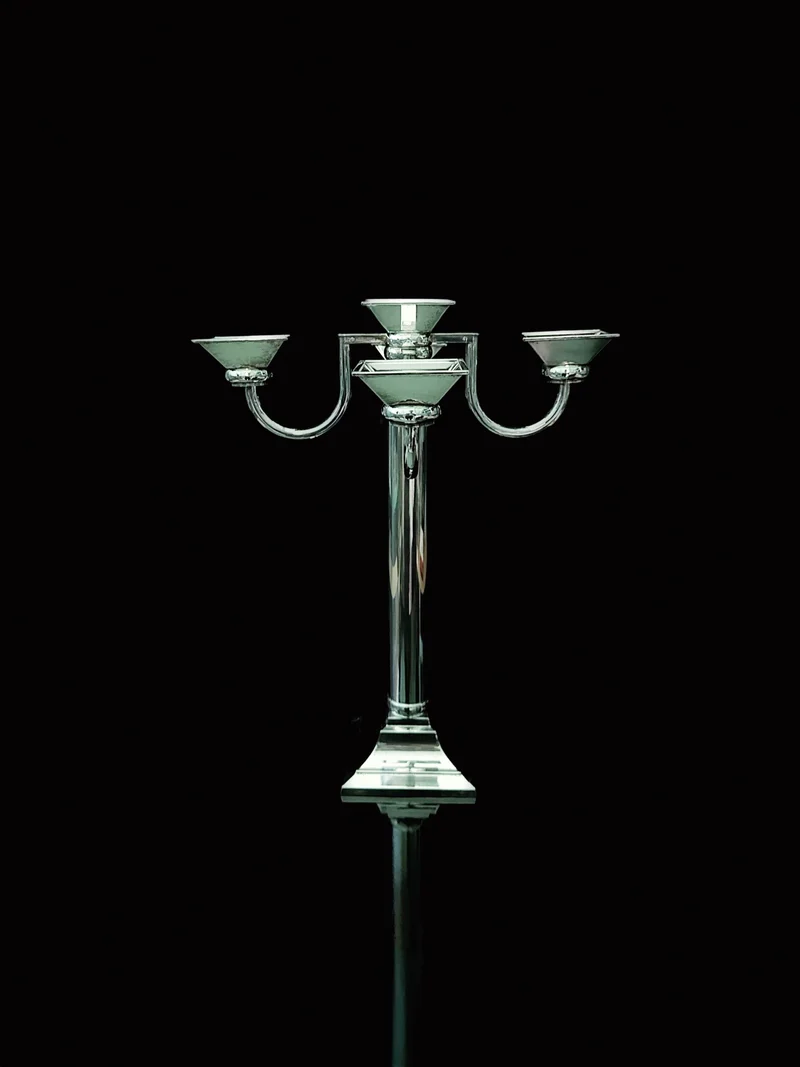 Silver Plated Art Deco Candelholder 80s