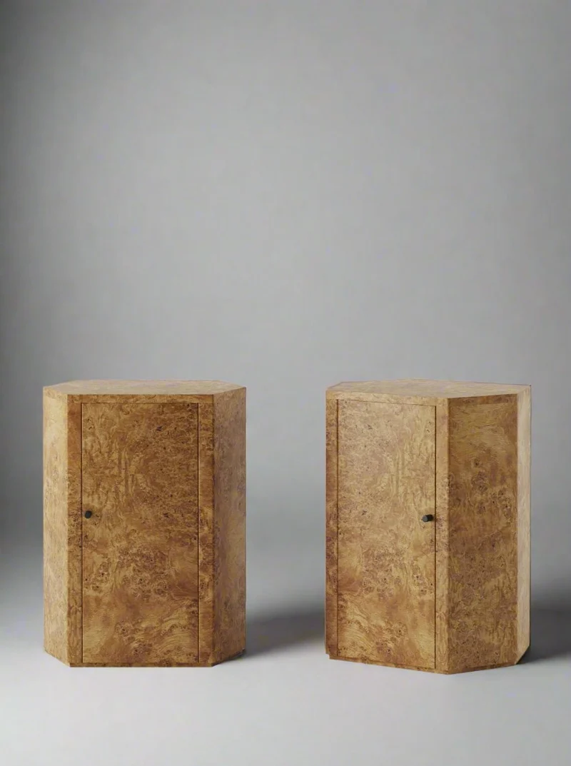 Pair of Park Night Stands in Poplar Burl