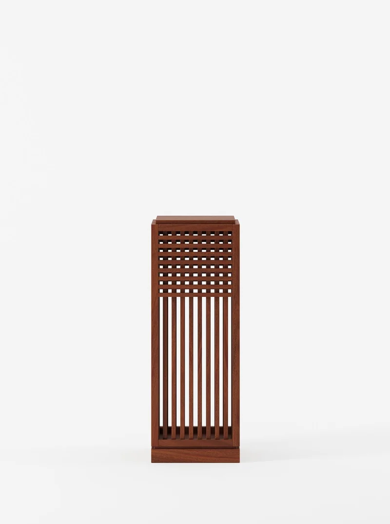 Riviera Plinth Medium in Oiled African Mahogany