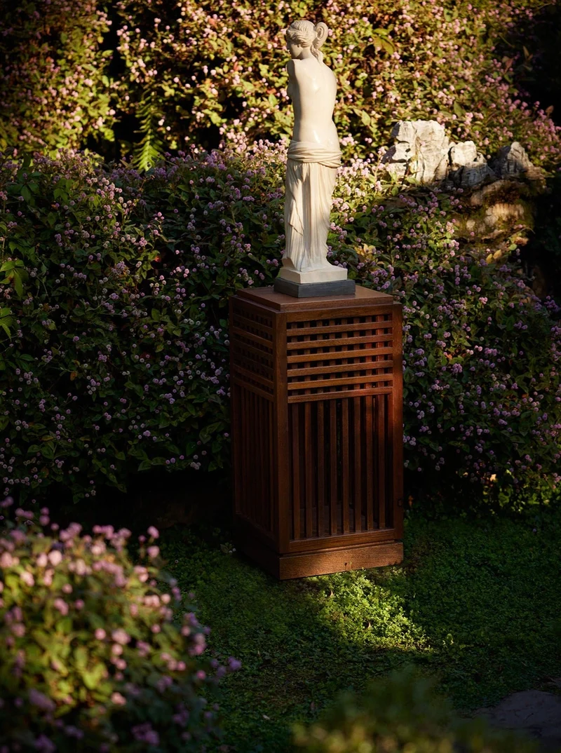 Riviera Plinth Medium in Oiled African Mahogany