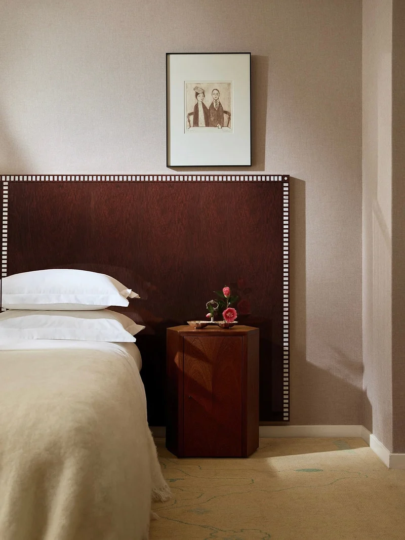 "Aquarama" Headboard in African Mahogany