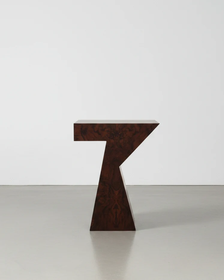 "Columbina" Side Table in Walnut Burl Veneer