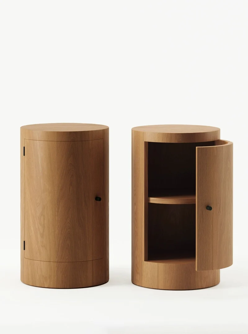 Pair of Constant Nightstand in Oiled Iroko