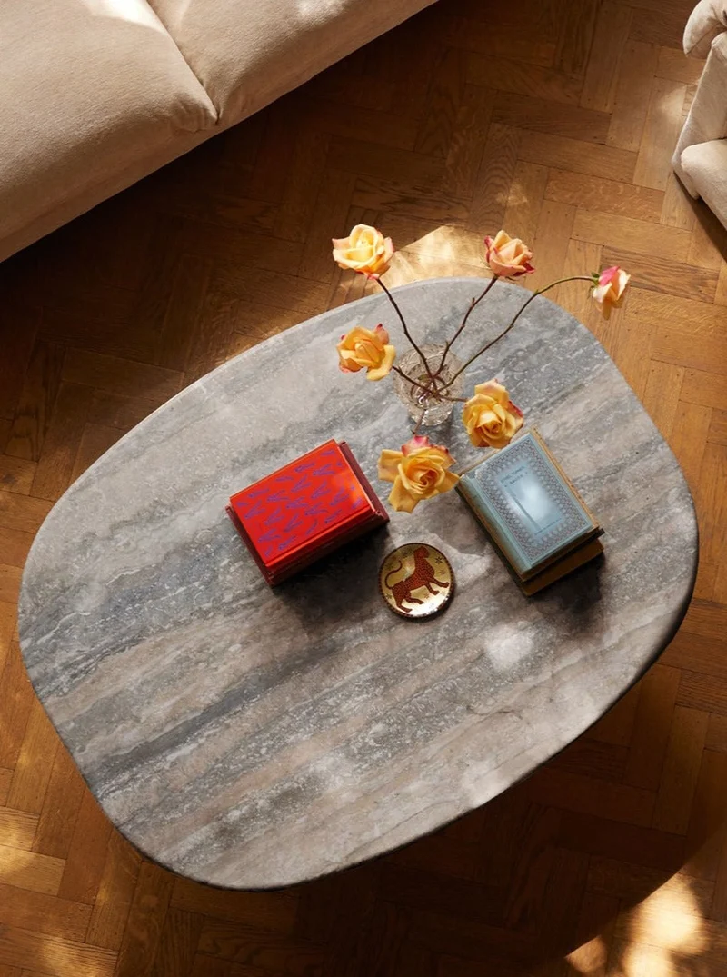 Circa Coffee Table in Silver Travertine
