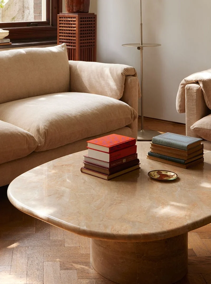Circa Coffee Table in Breccia Oniciata Marble