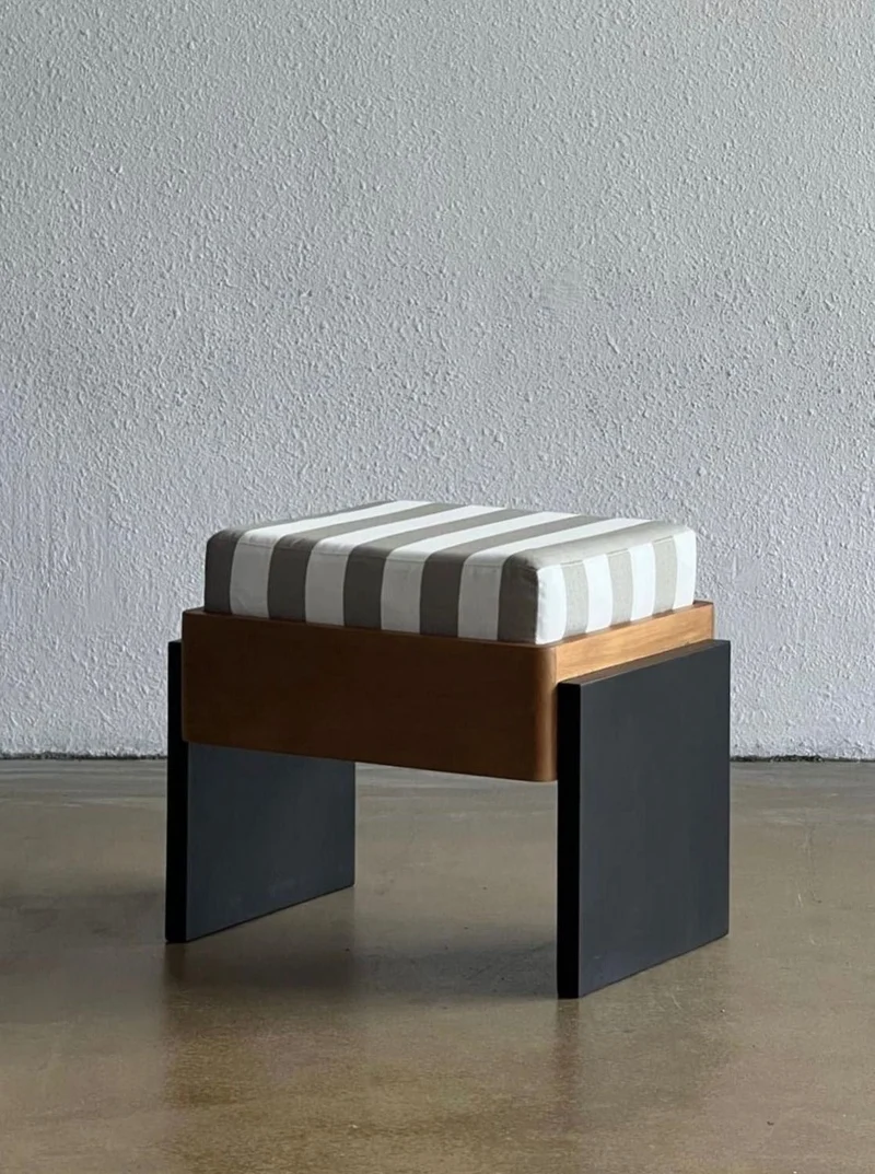 Striped Ottoman