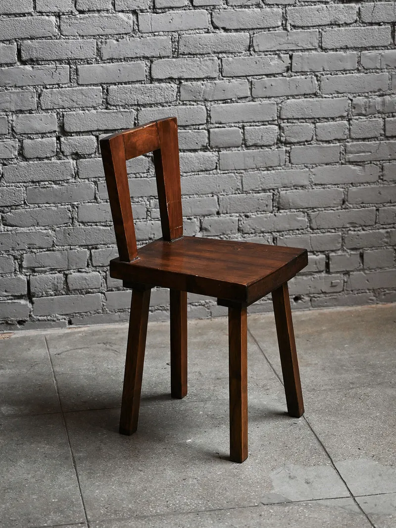 Set of 8 Geometric Wooden Chairs 40s