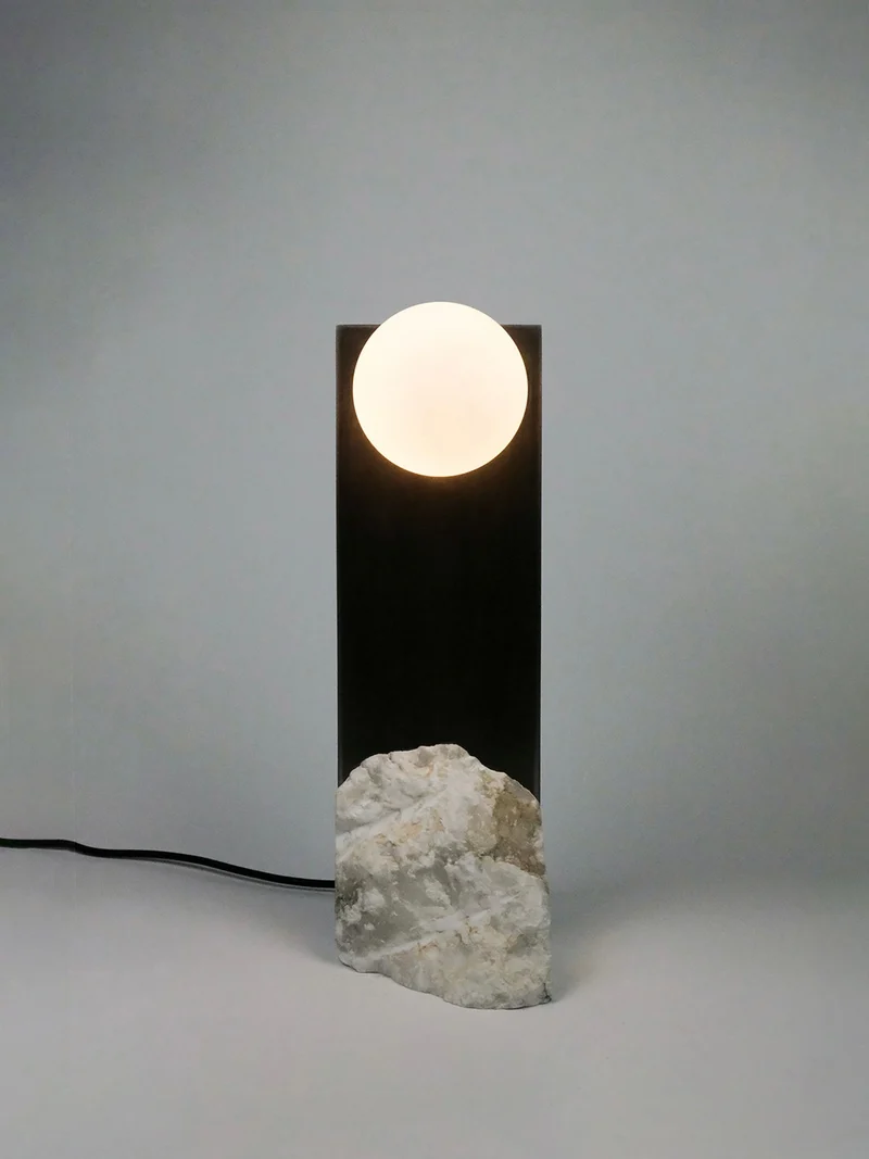 'Himalaya Lunar' - Vertical Alabaster Table Lamp