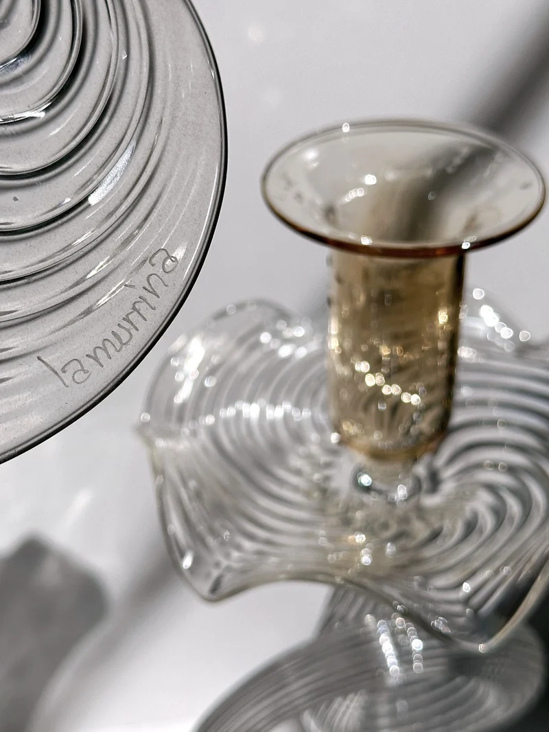 2 Handmade Murano Glass Candleholders