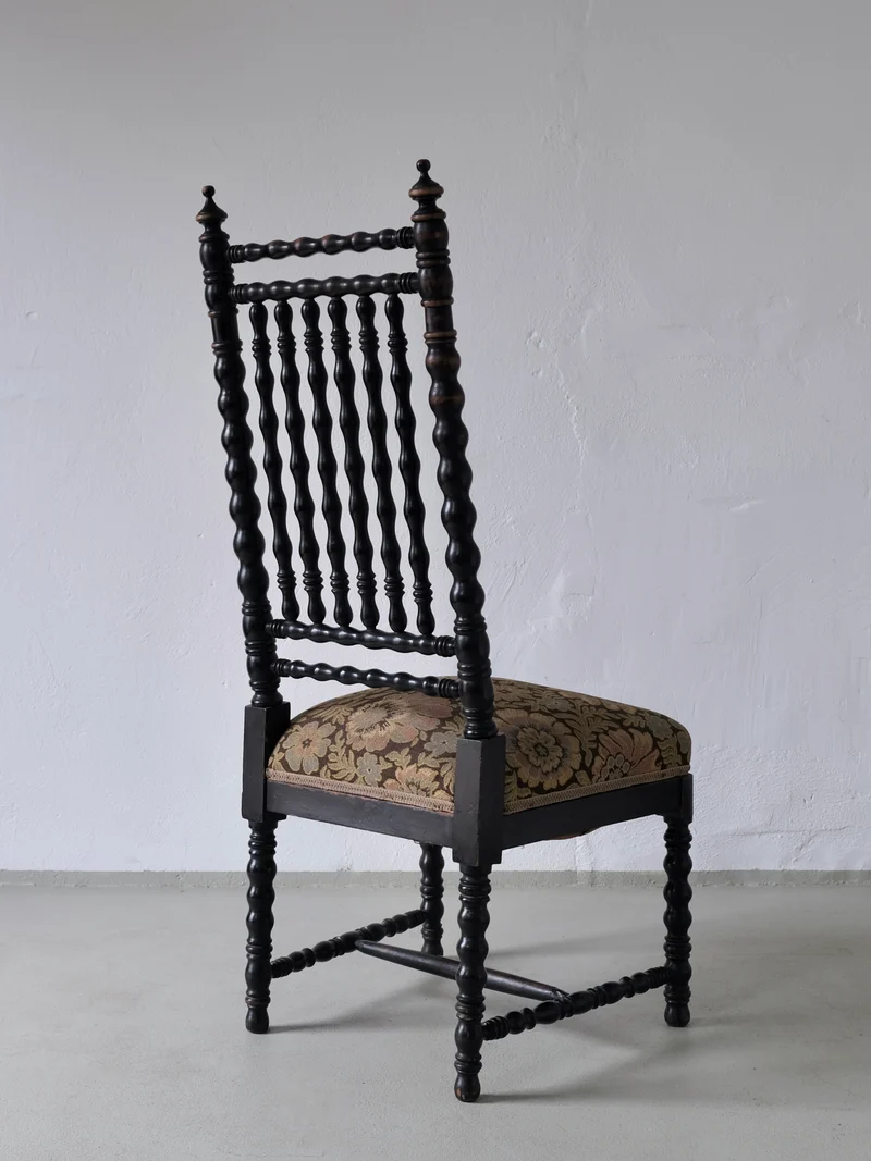 Oak Bobbin Chair, France, 1850s