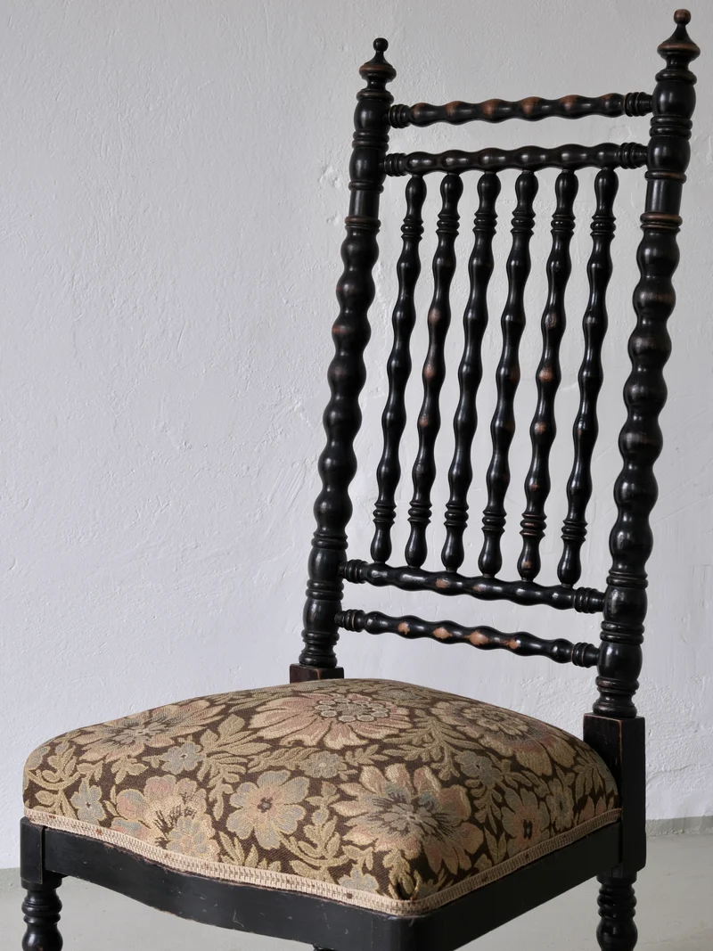 Oak Bobbin Chair, France, 1850s