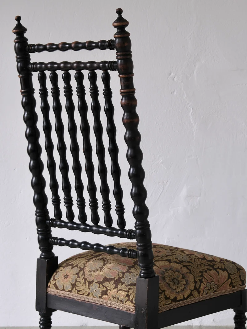 Oak Bobbin Chair, France, 1850s