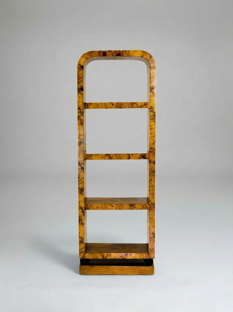 'Calisto' Olive Burl Wood Bookcase