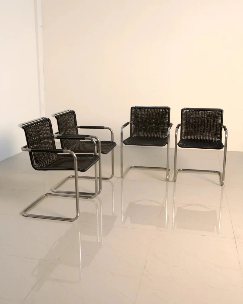 Set of 4 Chair "D41" by Jean Prouvé for Tecta 80's