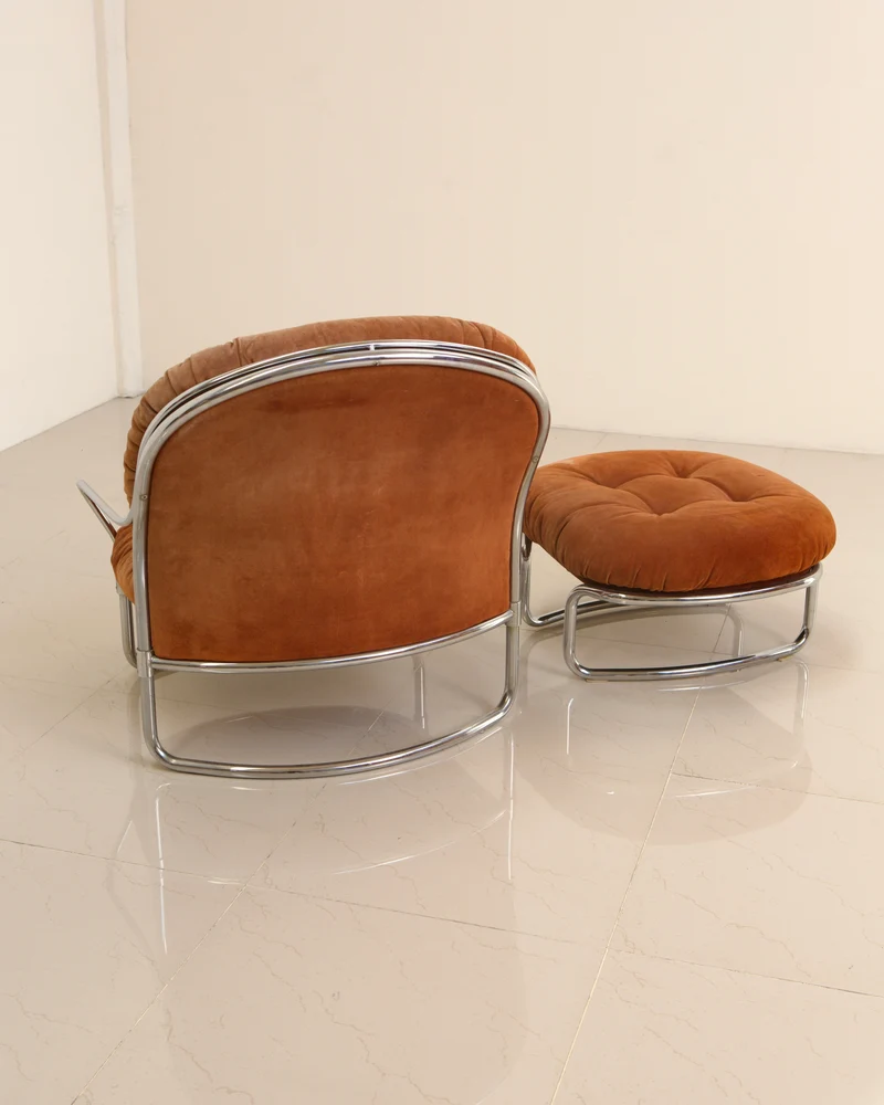 Ensemble fauteuil et ottoman modèle 915 par Carlo De Carli pour Cinova 70's