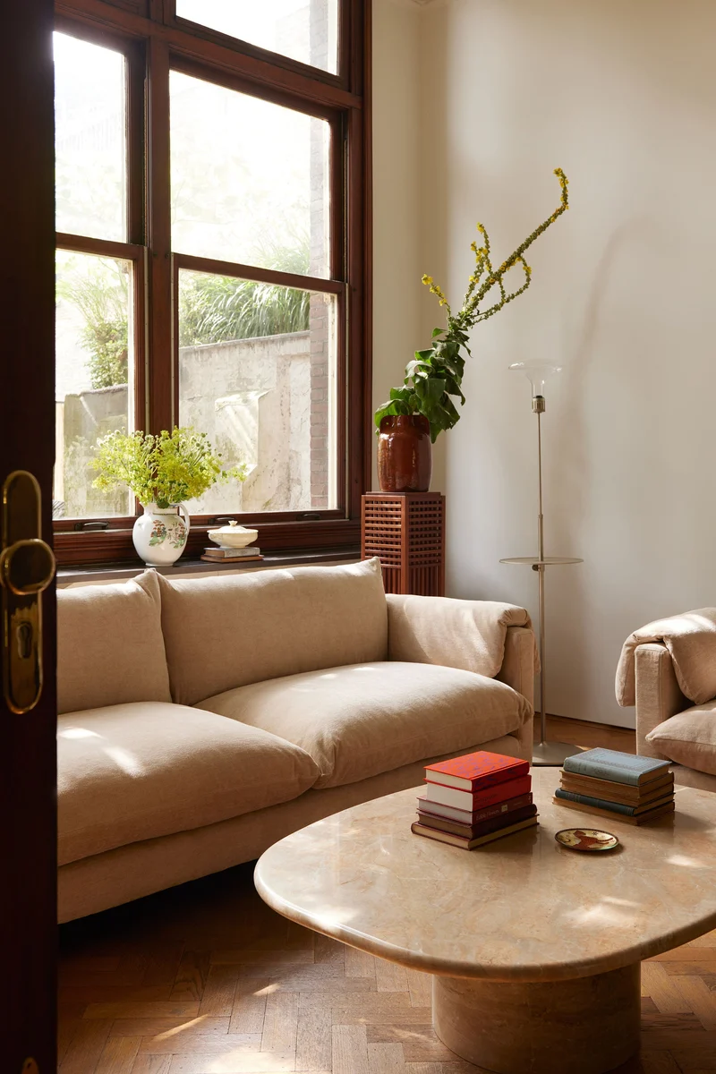 'La Plume' Sofa in Dedar Belsuede Fabric