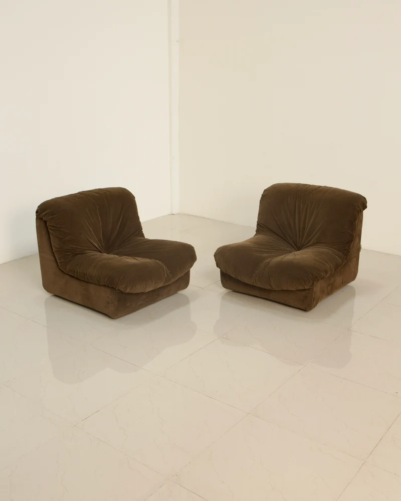 Canapé modulable en velours marron par Stilgamma 70's
