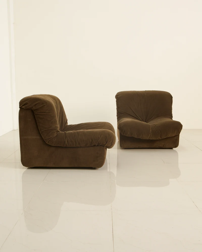Canapé modulable en velours marron par Stilgamma 70's