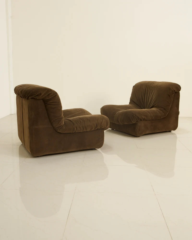 Canapé modulable en velours marron par Stilgamma 70's